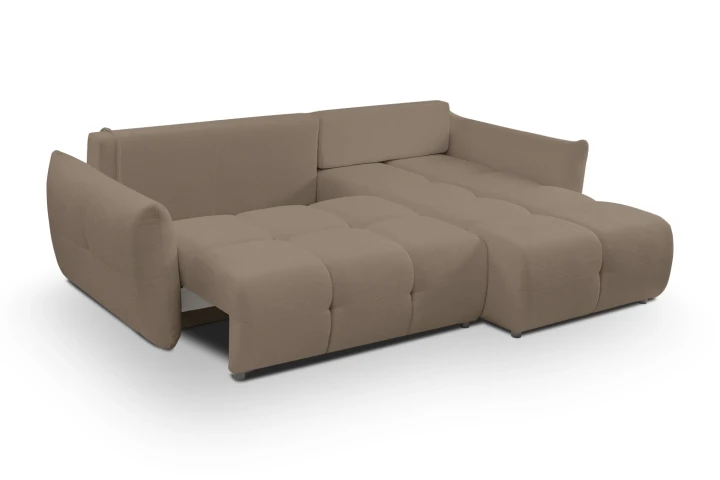 Narożnik Nubi L uniwersalny z funkcją spania i pojemnikiem Brązowy