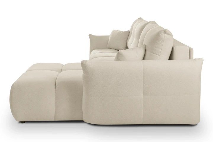 Narożnik Nubi L uniwersalny z funkcją spania i pojemnikiem Beżowy