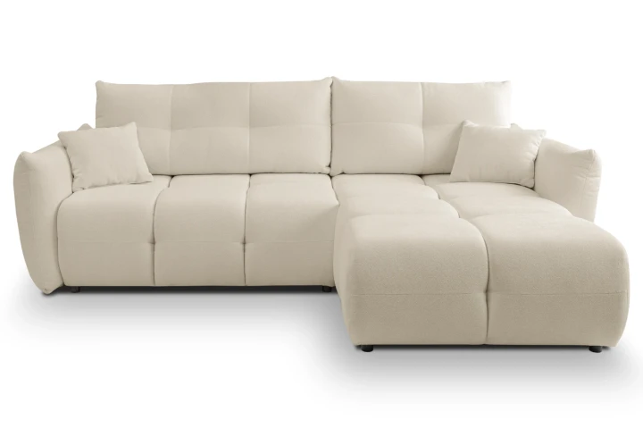 Narożnik Nubi L uniwersalny z funkcją spania i pojemnikiem Beżowy