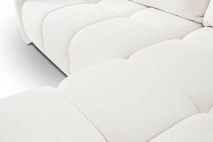 Narożnik Nubi L uniwersalny z funkcją spania i pojemnikiem Kremowy