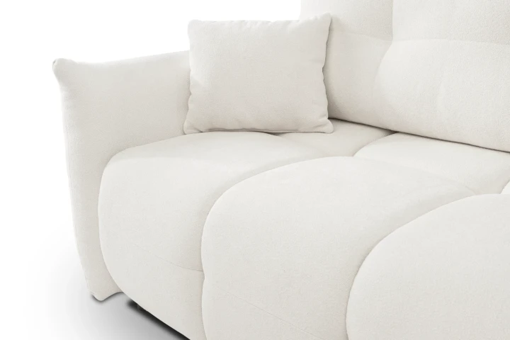 Narożnik Nubi L uniwersalny z funkcją spania i pojemnikiem Kremowy