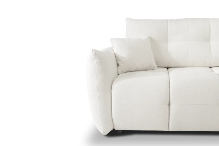 Narożnik Nubi L uniwersalny z funkcją spania i pojemnikiem Kremowy