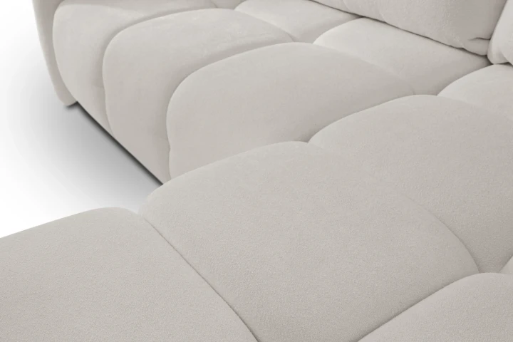 Narożnik Nubi L uniwersalny z funkcją spania i pojemnikiem Jasny Szary