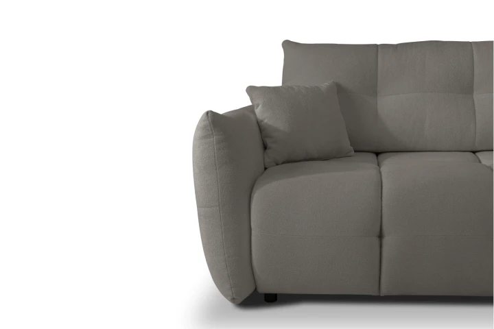 Narożnik Nubi L uniwersalny z funkcją spania i pojemnikiem Ciemny Szary