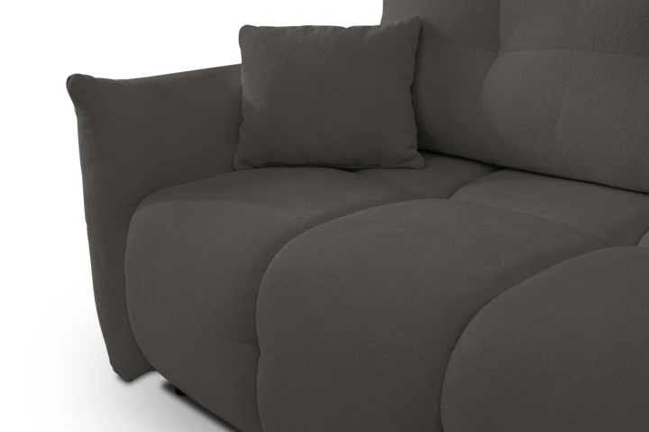 Narożnik Nubi L uniwersalny z funkcją spania i pojemnikiem Czarny