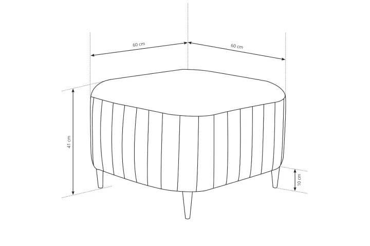 Pufa ze złotymi nogami Elara wymiary