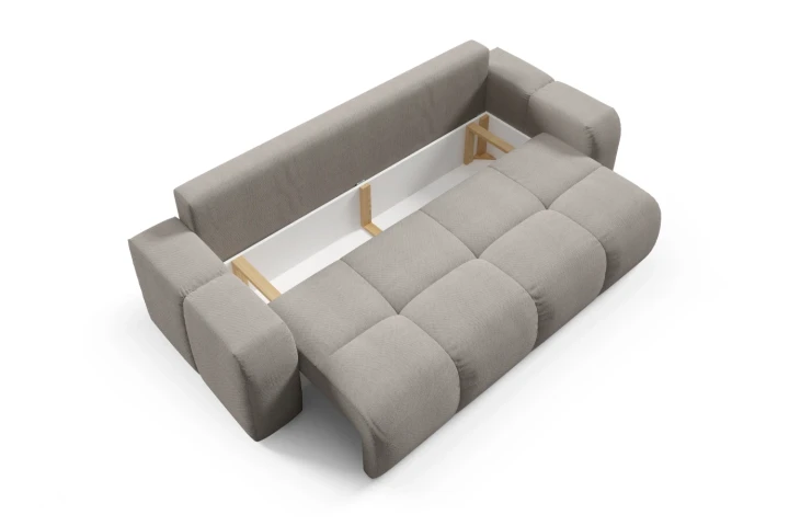 Sofa z funkcją spania i pojemnikiem na pościel Mellow Szarobeżowy