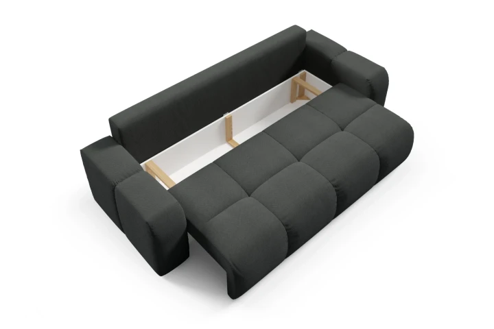 Sofa z funkcją spania i pojemnikiem na pościel Mellow Grafitowy