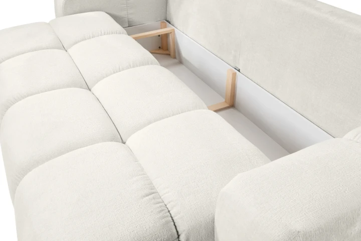 Sofa z funkcją spania i pojemnikiem na pościel Mellow Jasny Beż