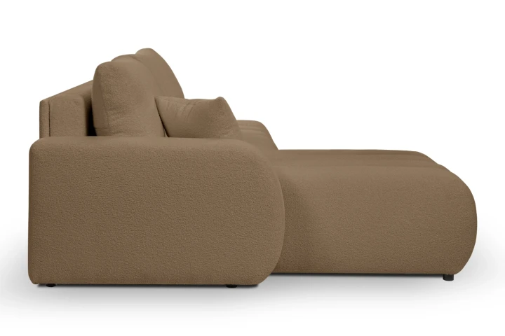 Narożnik z funkcją spania i pojemnikiem na pościel Noma Brązowy