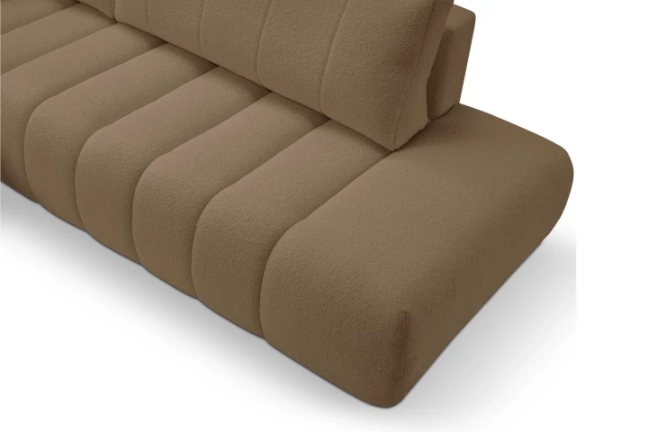 Narożnik z funkcją spania i pojemnikiem na pościel Noma Brązowy