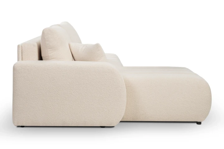 Narożnik z funkcją spania i pojemnikiem na pościel Noma Jasny Beż