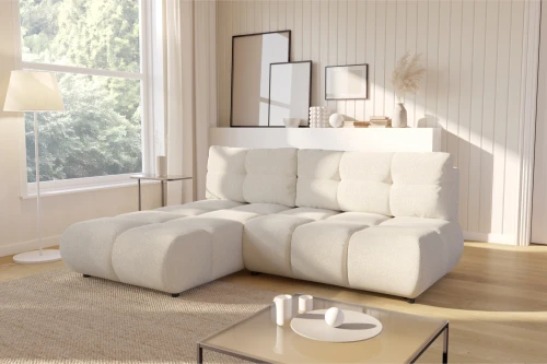 Narożnik Nami z funkcją spania i pojemnikiem na pościel Kremowy