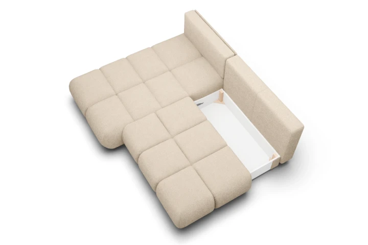 Narożnik Nami z funkcją spania i pojemnikiem na pościel Beżowy