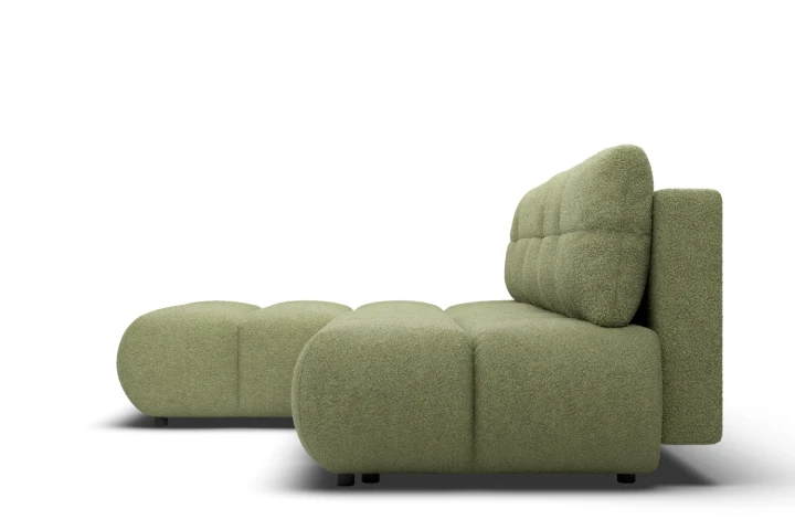 Narożnik Nami z funkcją spania i pojemnikiem na pościel Zielony