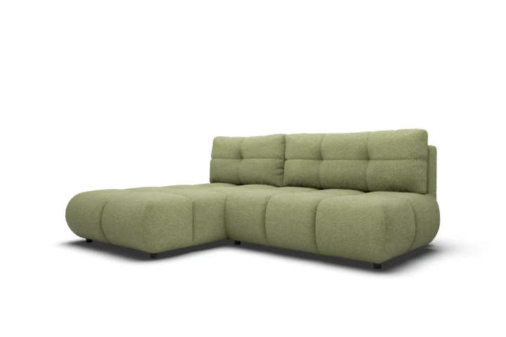 Narożnik Nami z funkcją spania i pojemnikiem na pościel Zielony