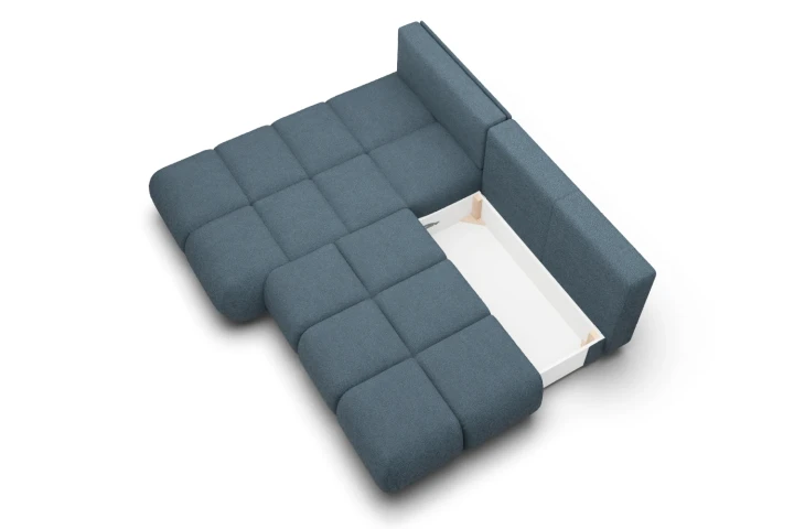 Narożnik Nami z funkcją spania i pojemnikiem na pościel Ciemny Niebieski