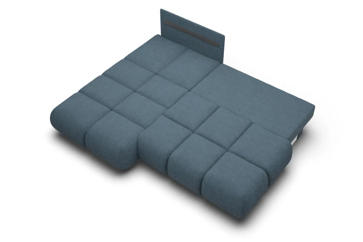 Narożnik Nami z funkcją spania i pojemnikiem na pościel Ciemny Niebieski