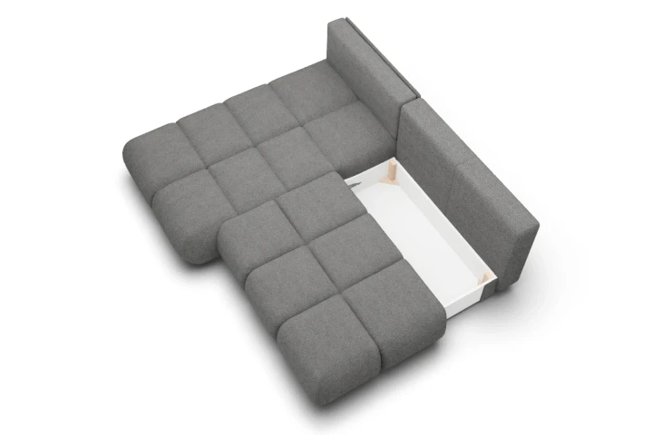 Narożnik Nami z funkcją spania i pojemnikiem na pościel Szary