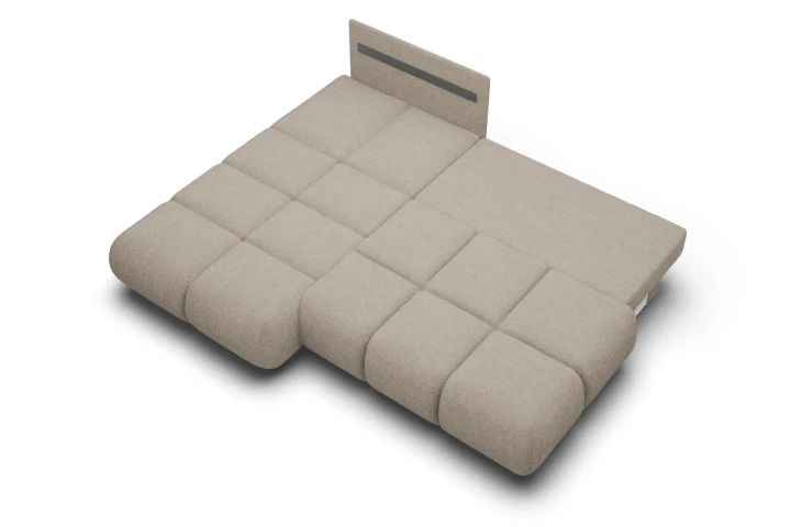 Narożnik Nami z funkcją spania i pojemnikiem na pościel Jasny Brąz