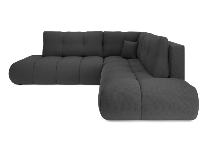 Narożnik z funkcją spania i pojemnikiem na pościel Mellow Grafitowy Prawy