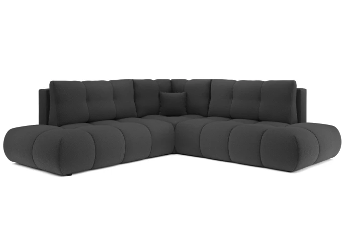 Narożnik z funkcją spania i pojemnikiem na pościel Mellow Grafitowy