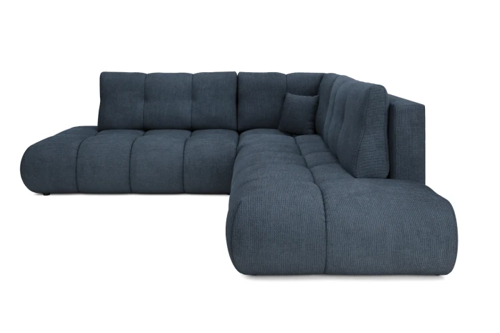 Narożnik z funkcją spania i pojemnikiem na pościel Mellow Granatowy Prawy