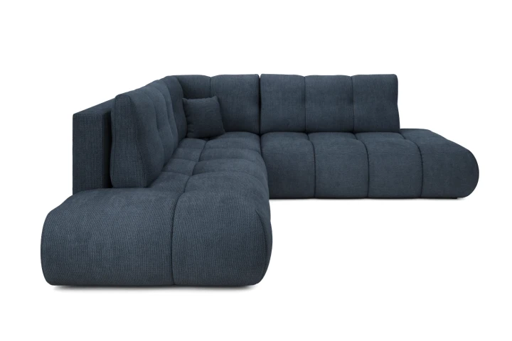 Narożnik z funkcją spania i pojemnikiem na pościel Mellow Granatowy Lewy