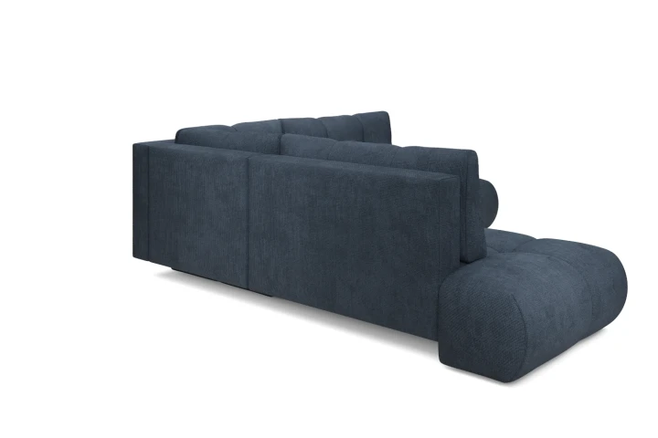 Narożnik z funkcją spania i pojemnikiem na pościel Mellow Granatowy