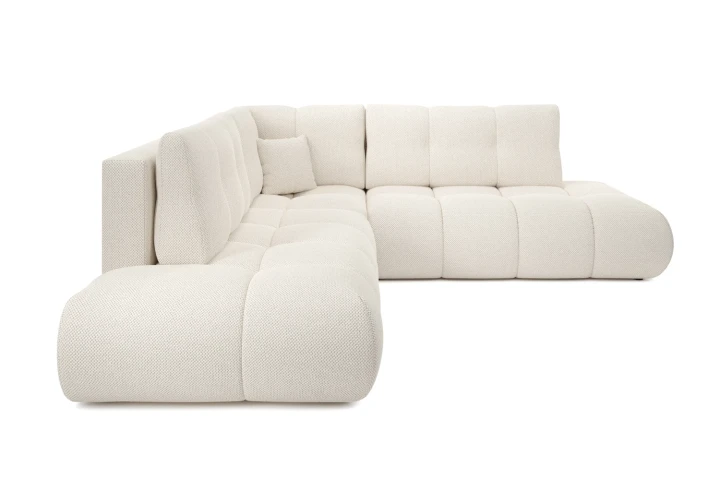 Narożnik z funkcją spania i pojemnikiem na pościel Mellow Beż Piaskowy Lewy