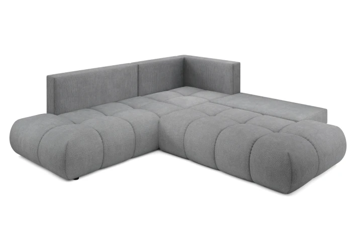 Narożnik z funkcją spania i pojemnikiem na pościel Mellow Szary