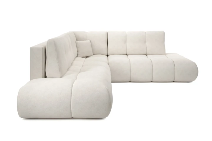 Narożnik z funkcją spania i pojemnikiem na pościel Mellow Jasny Beż Lewy