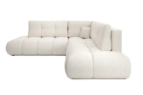 Narożnik z funkcją spania i pojemnikiem na pościel Mellow Jasny Beż Prawy