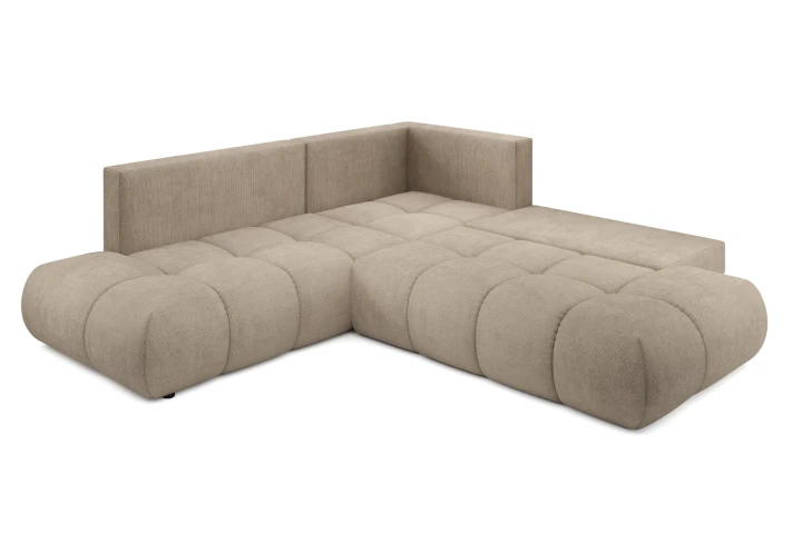 Narożnik z funkcją spania i pojemnikiem na pościel Mellow Jasny Brąz