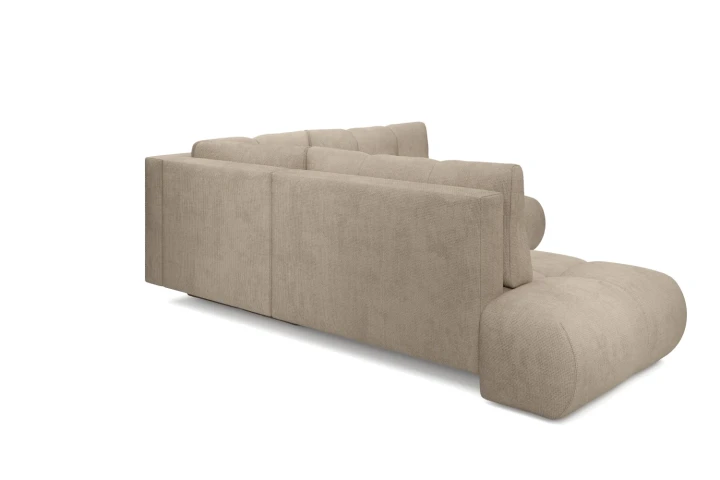 Narożnik z funkcją spania i pojemnikiem na pościel Mellow Jasny Brąz