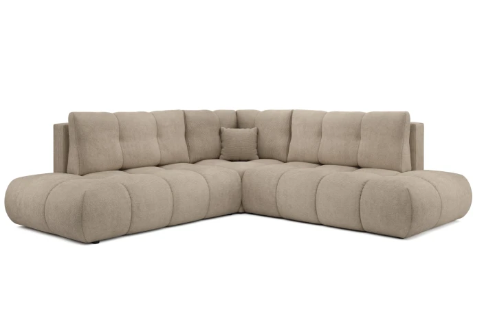 Narożnik z funkcją spania i pojemnikiem na pościel Mellow Jasny Brąz