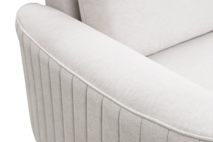 Narożnik L z funkcją spania i pojemnikiem na pościel Elara Kremowy