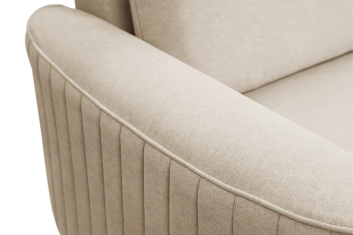 Narożnik L z funkcją spania i pojemnikiem na pościel Elara Ciemny Beż