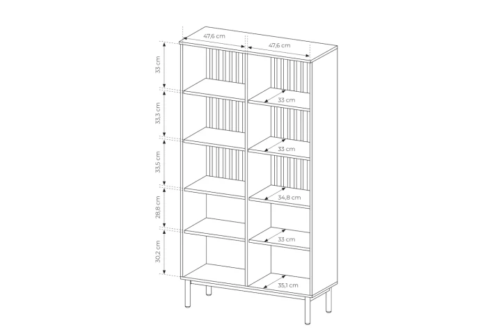 Witryna wysoka Largo z oświetleniem wymiary