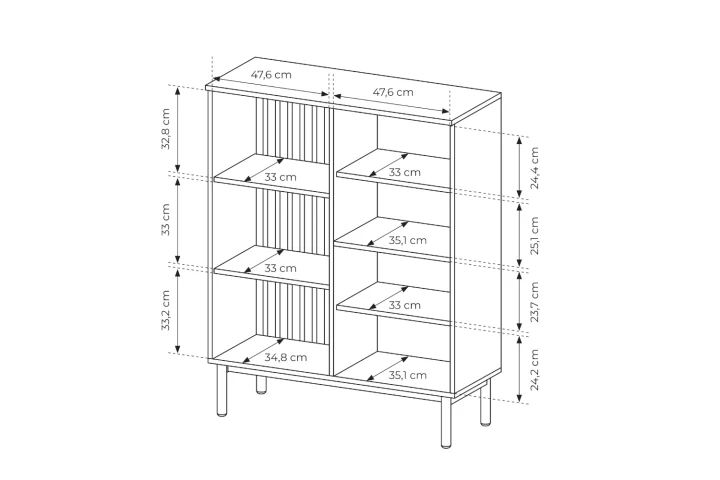 Witryna niska Largo z oświetleniem wymiary