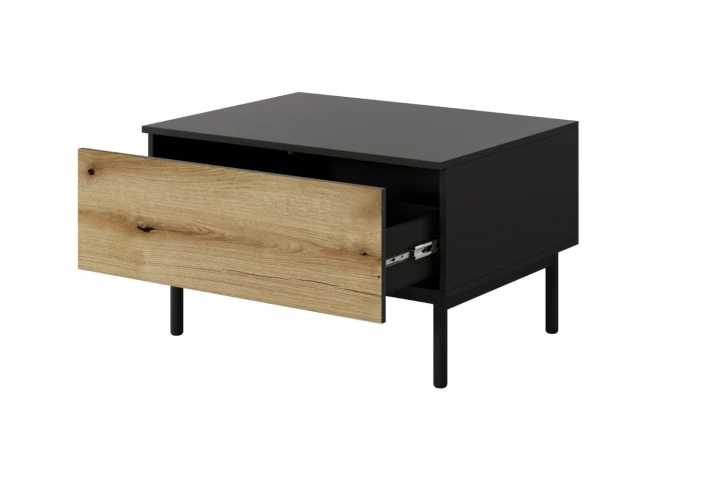 Stolik kawowy Largo z szufladą Dąb Evoke Czarny