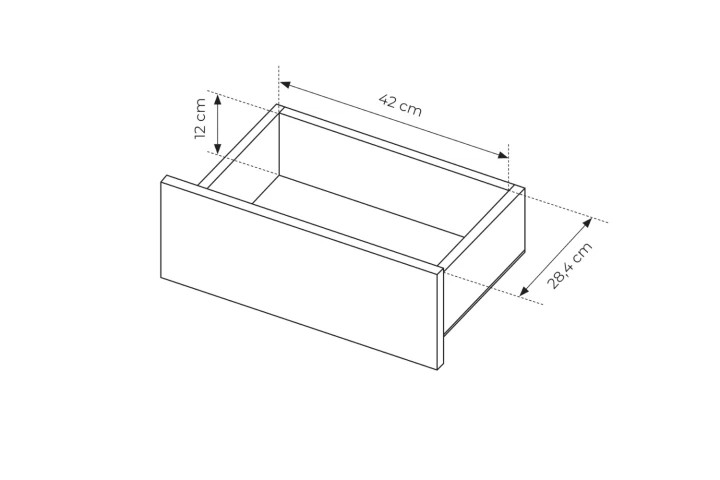 Wymiary szuflady komody 150 cm Largo