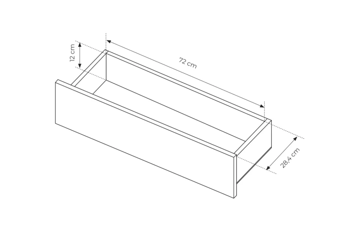 Wymiary szuflady komody 180 cm Largo