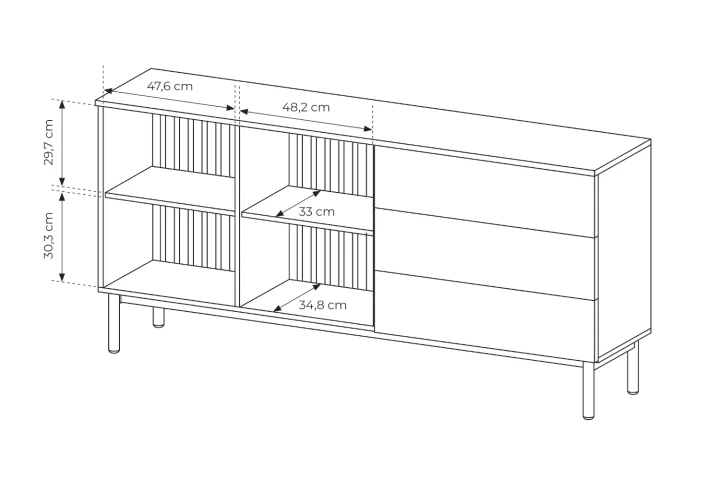 Komoda Largo 180 cm z drzwiczkami i szufladami wymiary