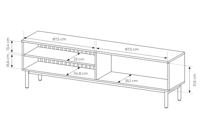 Szafka RTV Largo 180 cm z drzwiczkami i oświetleniem wymiary