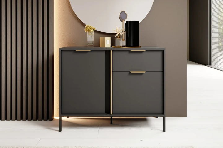 Wąska komoda z drzwiami i szufladą Axis