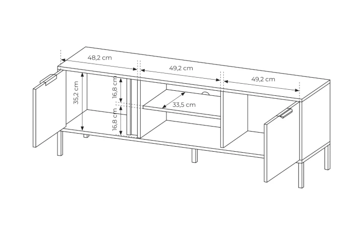 Szafka RTV dwudrzwiowa Axis wymiary