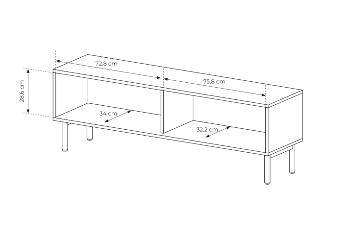 Szafka pod telewizor 153 cm Nore Dąb Cremona