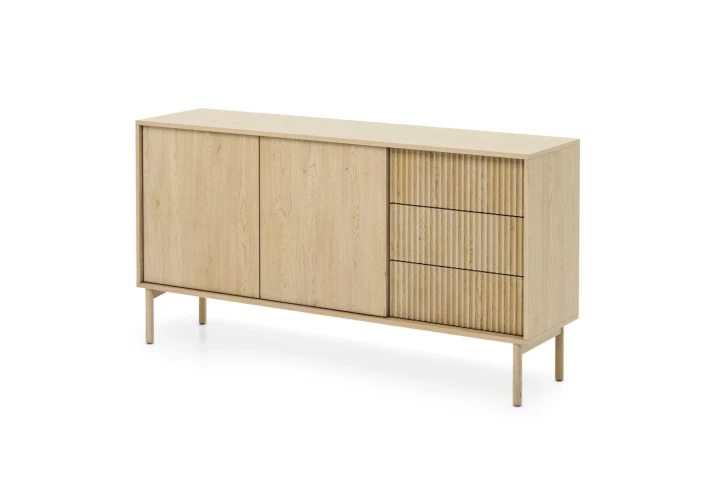 Komoda dwudrzwiowa z szufladami 153 cm Nore Dąb Cremona