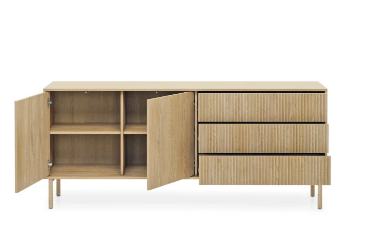 Komoda dwudrzwiowa z szufladami 187 cm Nore Dąb Cremona